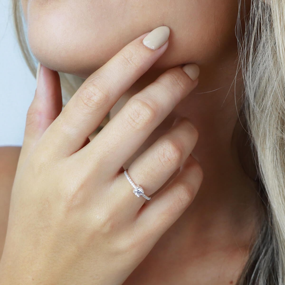 Anel Prata 925 Solitário Pedra Zircônia Quadrada Transparente Prata 2