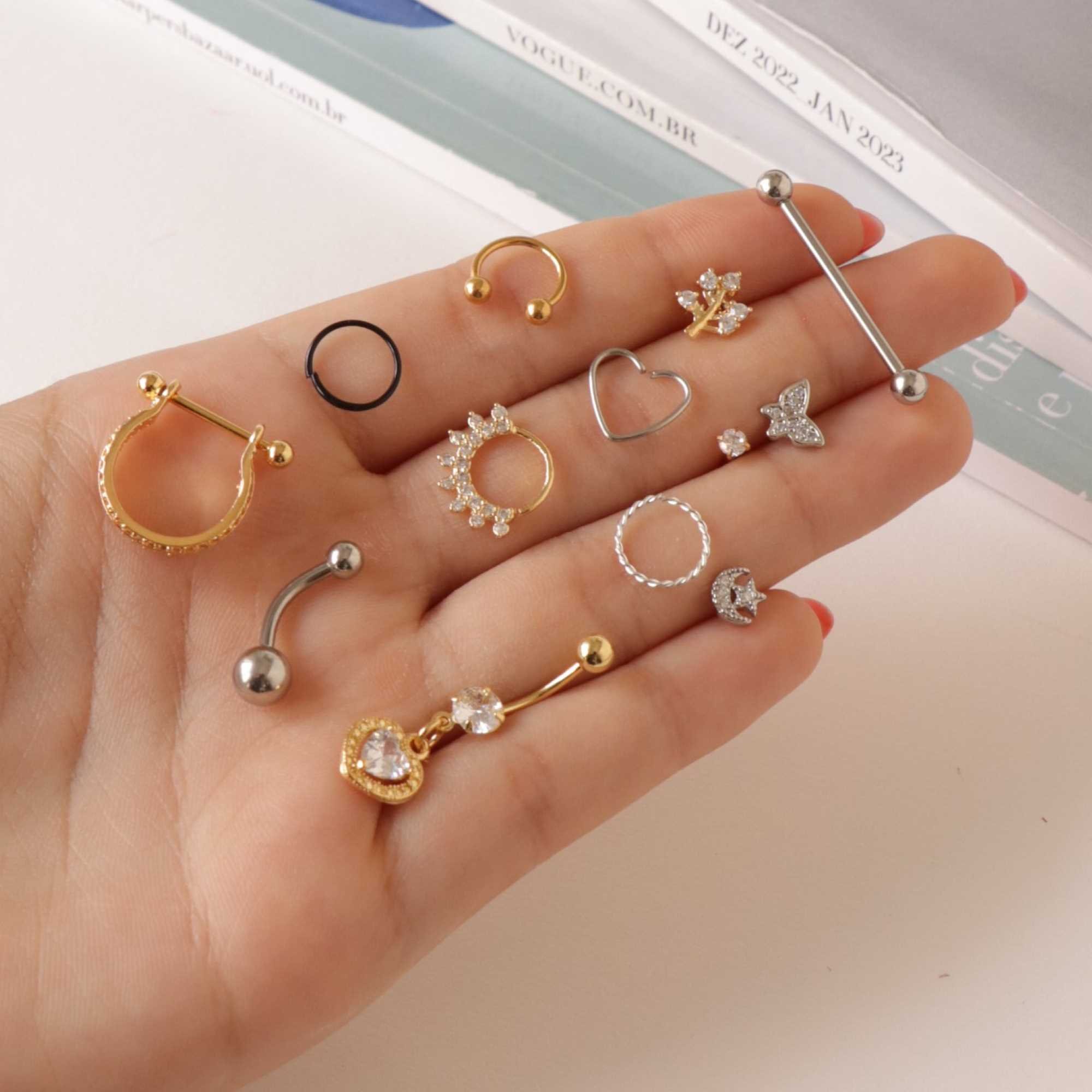 Piercing Daith Aço Cirúrgico Coração Liso Prata 4