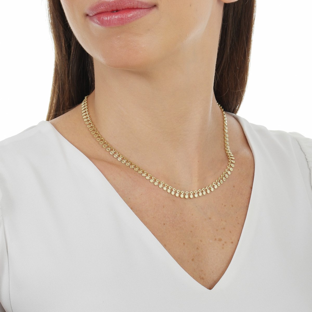 Choker Folheado a Ouro 18k Medalha com Estrelas Dourado 4