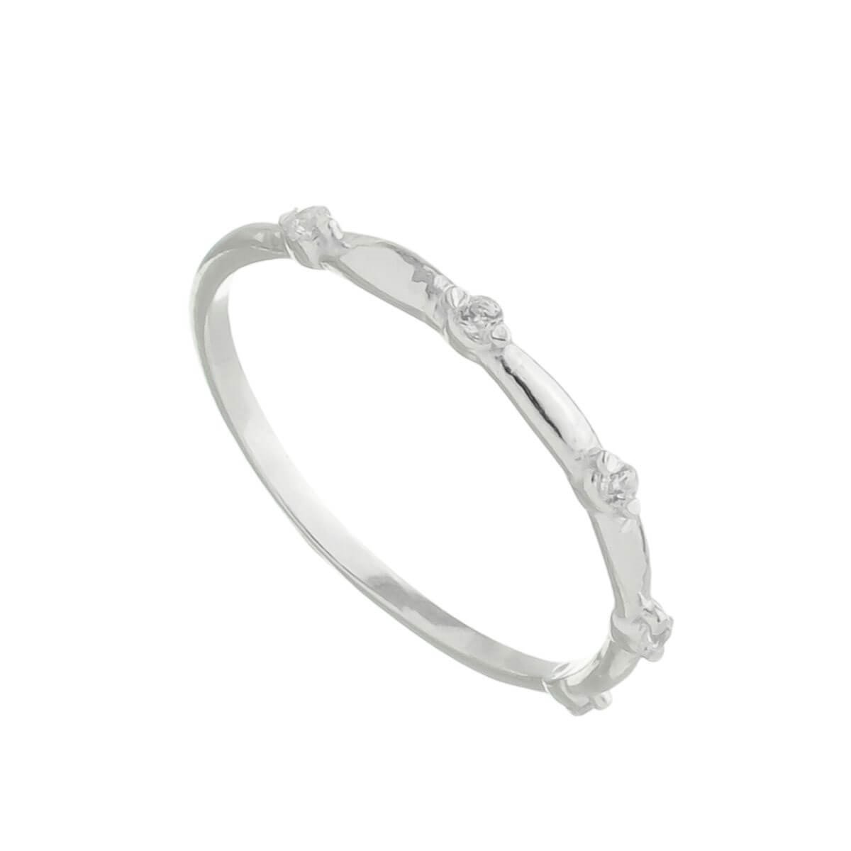 Anel Prata 925 Zircônia Ponto de Luz Transparente PP Prata 1