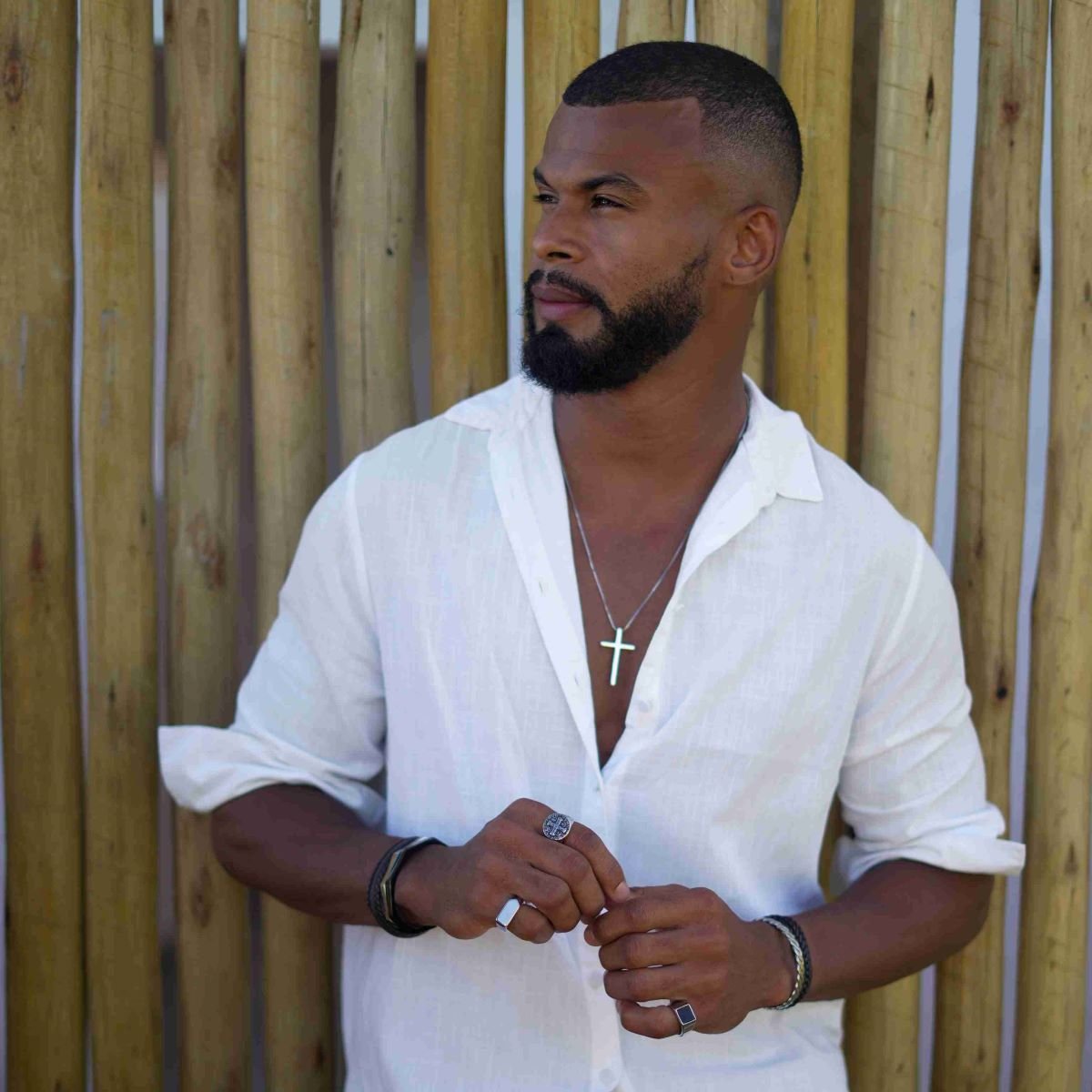 Colar Aço Inoxidável Masculino Pingente Crucifixo Prata 3