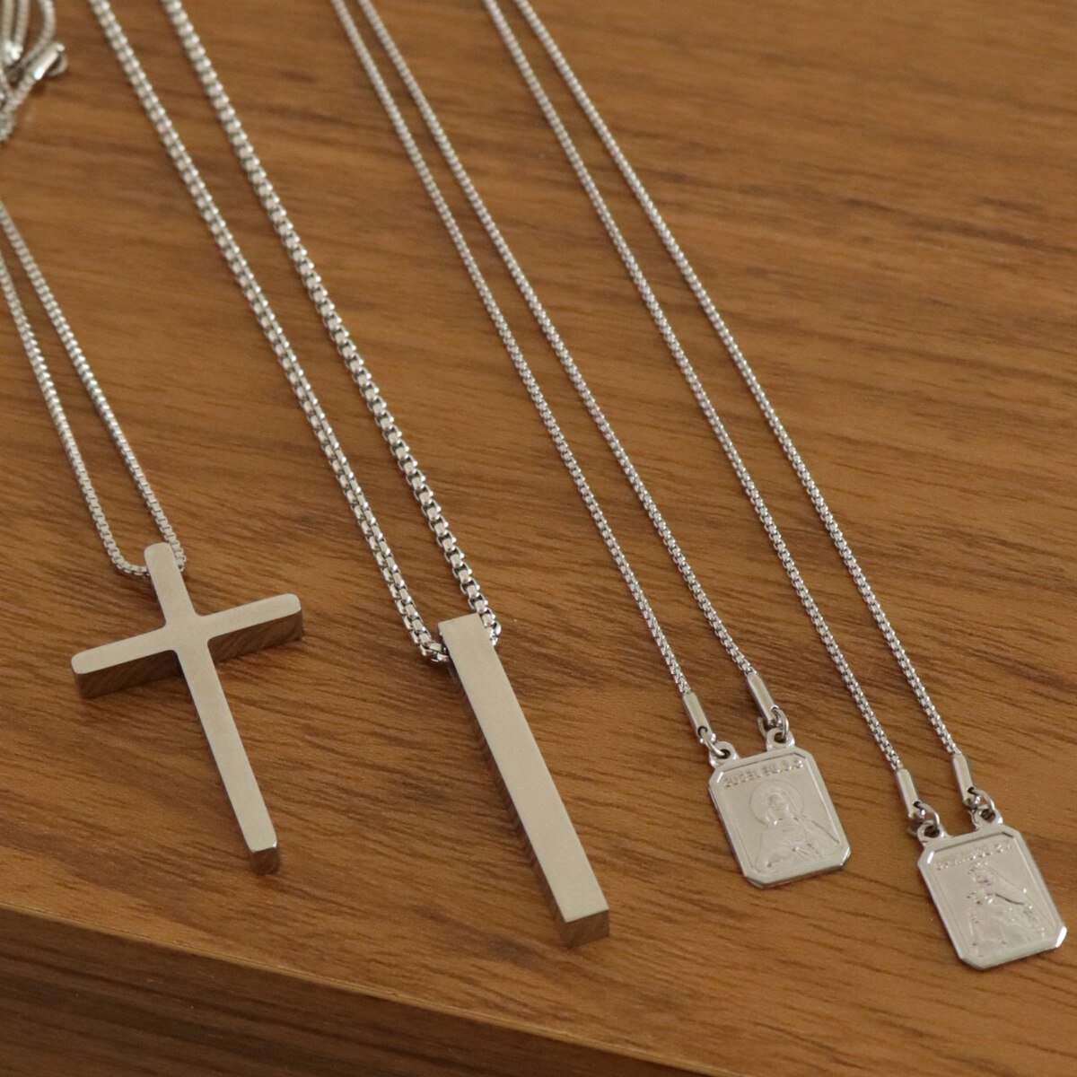 Colar Aço Inoxidável Masculino Pingente Crucifixo Prata 7