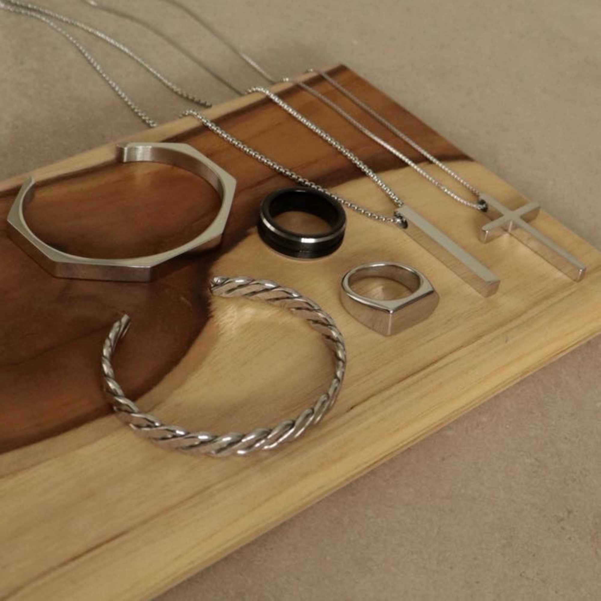 Colar Aço Inoxidável Masculino Pingente Crucifixo Prata 8