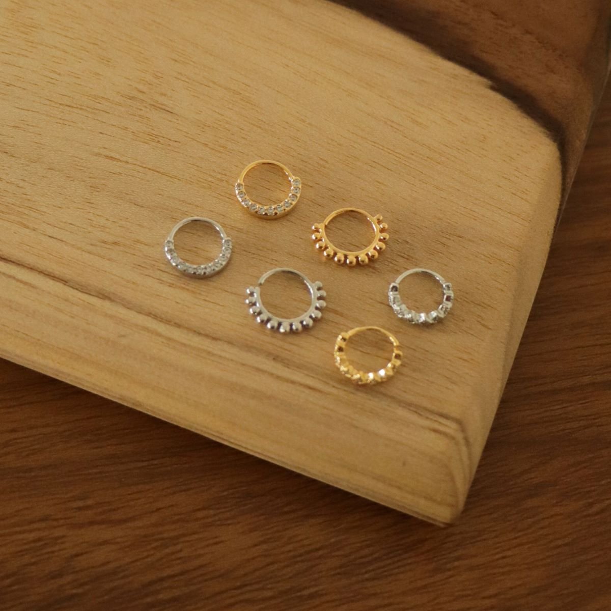 Piercing Nariz/Rook Folheado a Ródio Indiano Prata 2