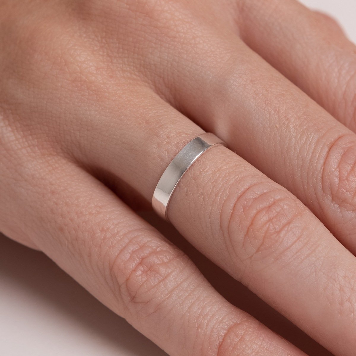 Anel Prata 925 Aparador Aliança Aro Quadrado Prata 4