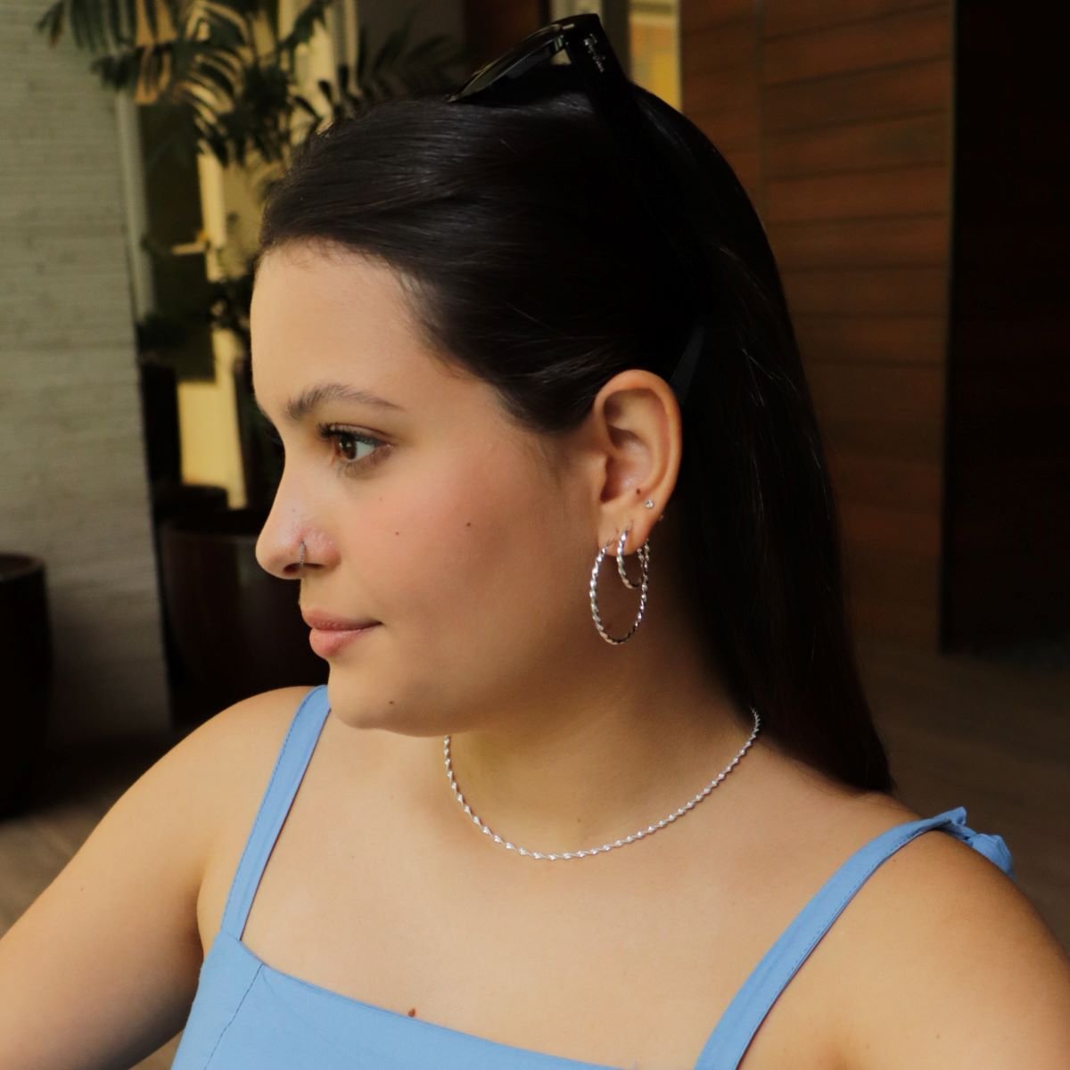 Argola Prata 925 Aro Torcido M Prata 5