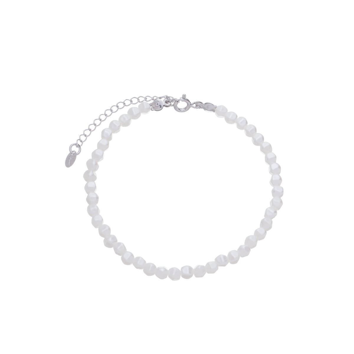 Kit Colar + Pulseira Folheado a Ródio Pérola Barroca Prata 2