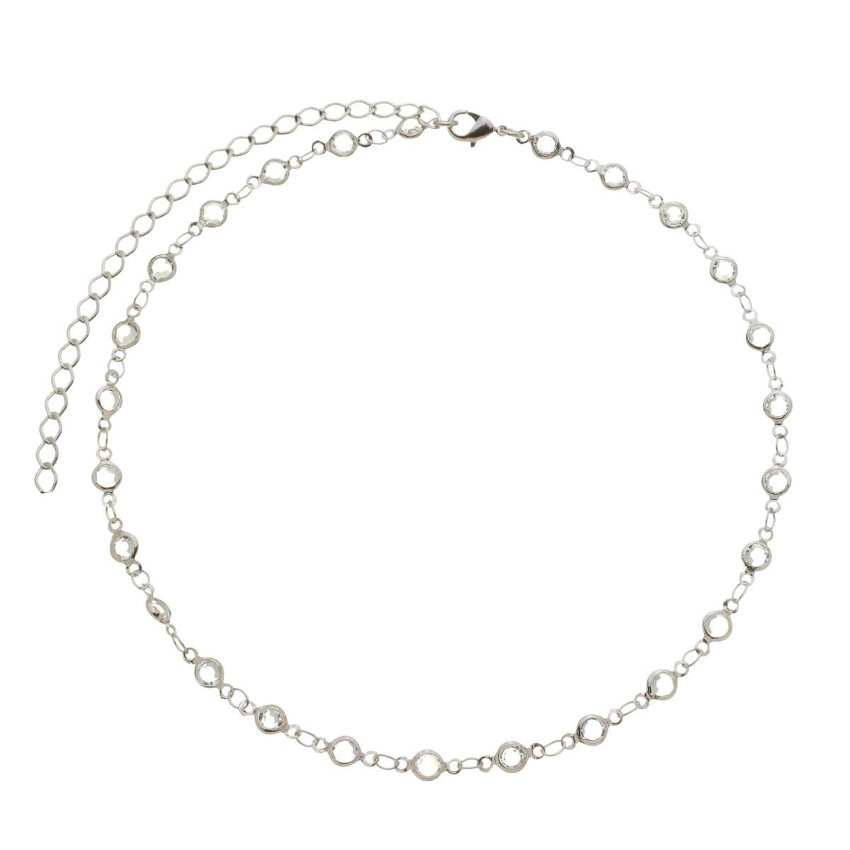 Choker Folheado a Ródio Ponto de Luz Zircônia Transparente Prata 1