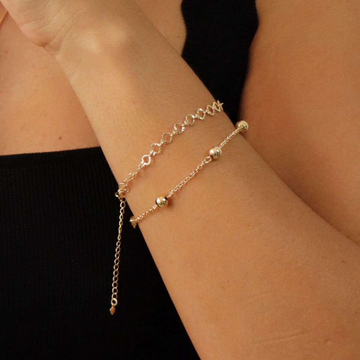 Pulseira Folheado a Ouro 18k Elos Ovais Texturados Dourado 2