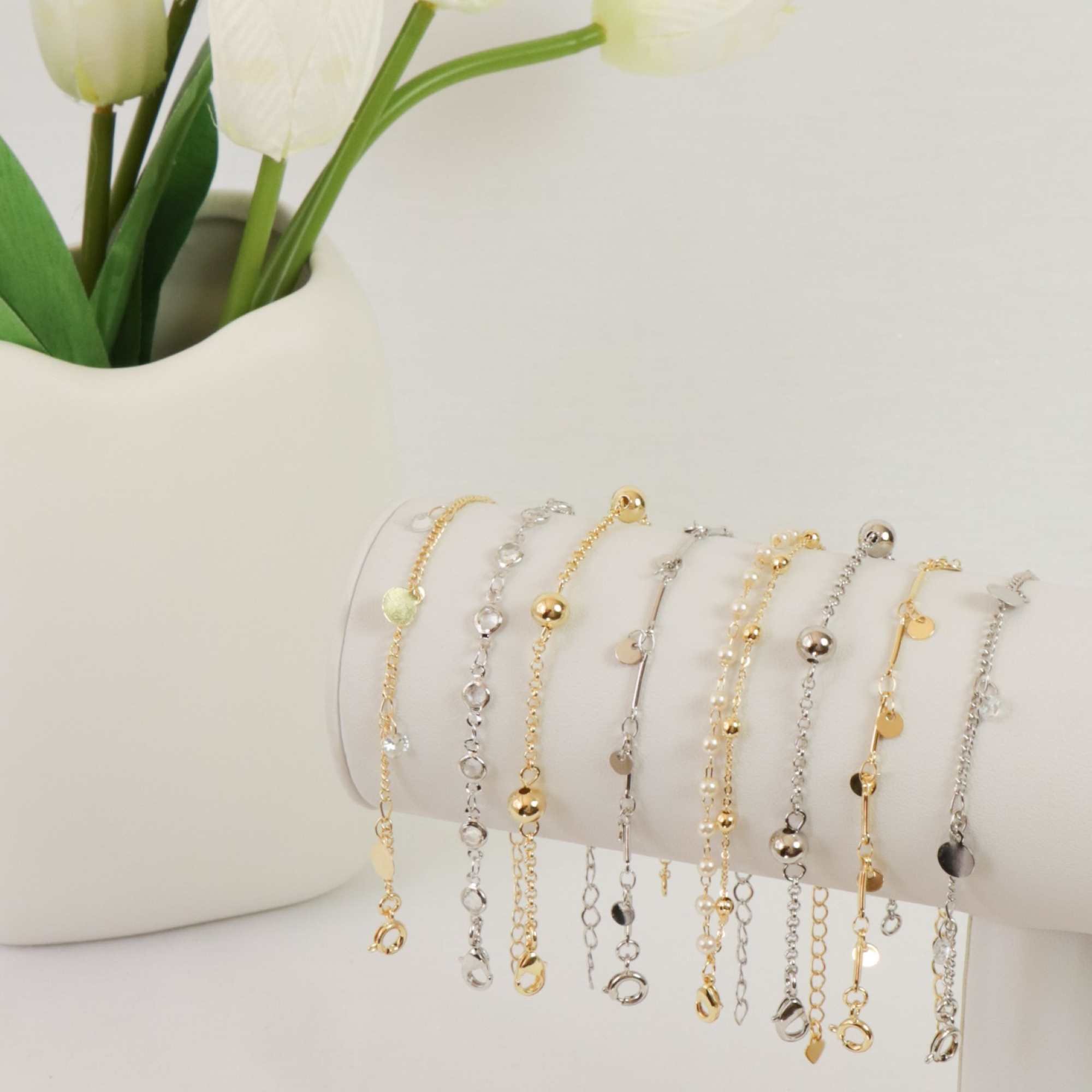 Pulseira Folheado a Ouro 18k Dupla Pérola e Bolinhas 3mm Dourado 8