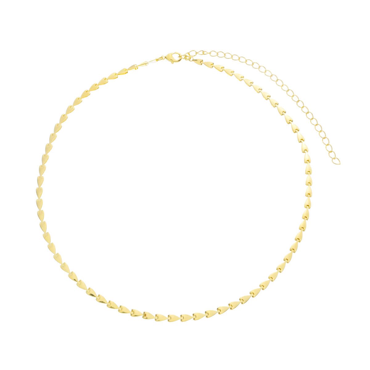 Choker Folheado a Ouro 18k Corações Rígidos