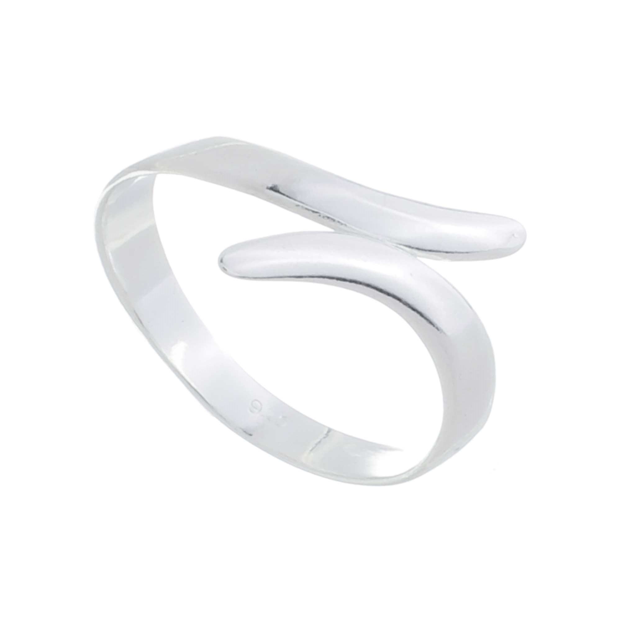 Anel Prata 925 Regulável Aro Curvado Prata 1