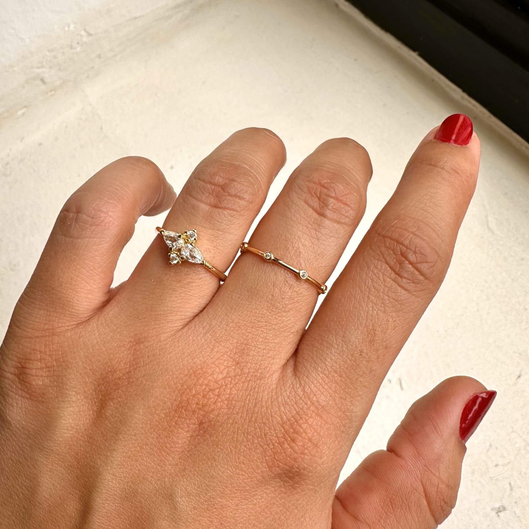 Anel Folheado a Ouro 18k Flor Pétalas Zircônias Dourado 4