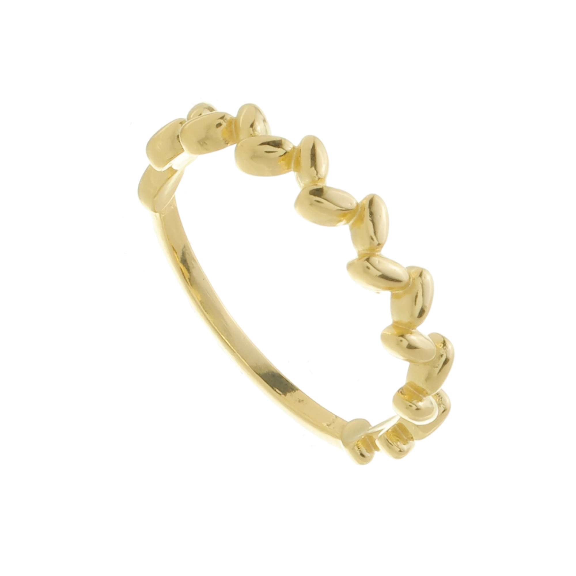 Anel Folheado a Ouro 18k Gomos Ondulados