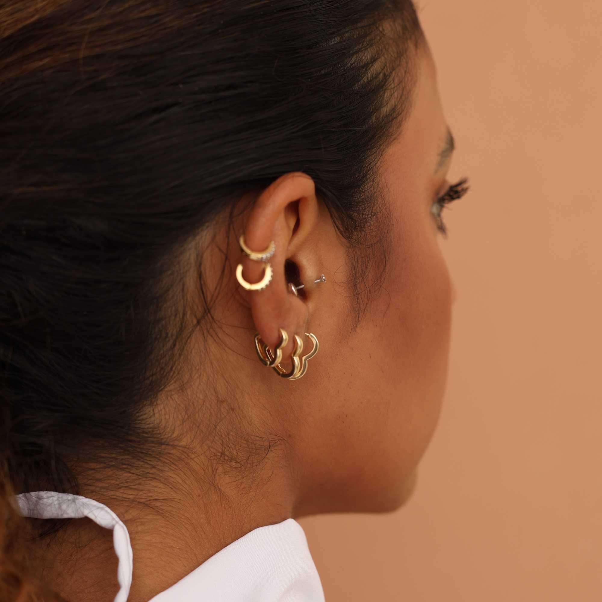 Argolinha Folheada a Ouro 18k Coração Liso G Dourado 3