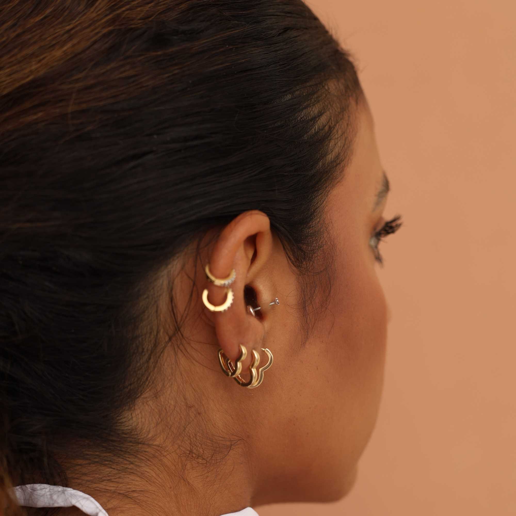 Argolinha Folheada a Ouro 18k Coração Liso M Dourado 4