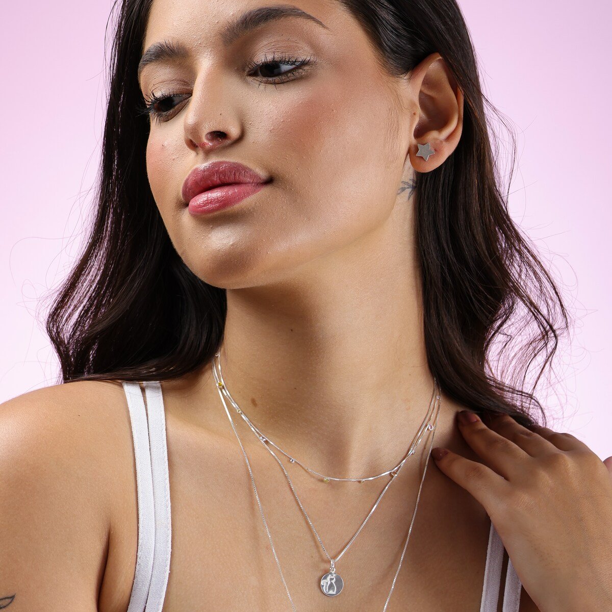 Colar Prata 925 Pingente Medalha Gato Prata 5