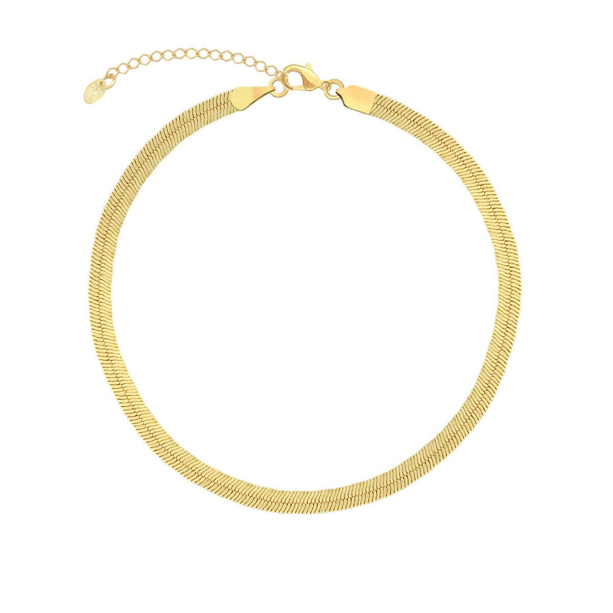 Choker Folheado a Ouro 18k Corrente Espelhada Média