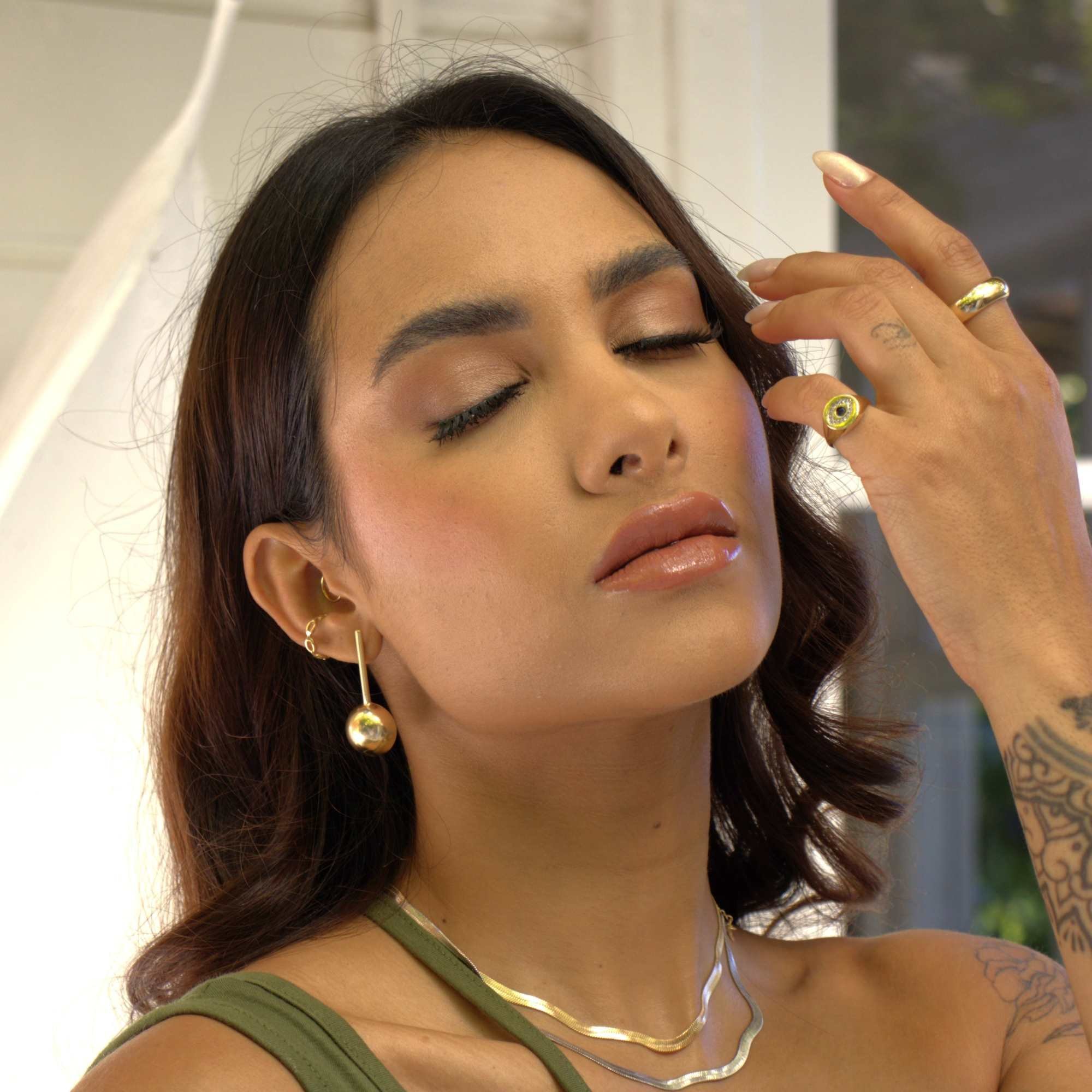 Choker Folheado a Ródio Corrente Espelhada Média Prata 3