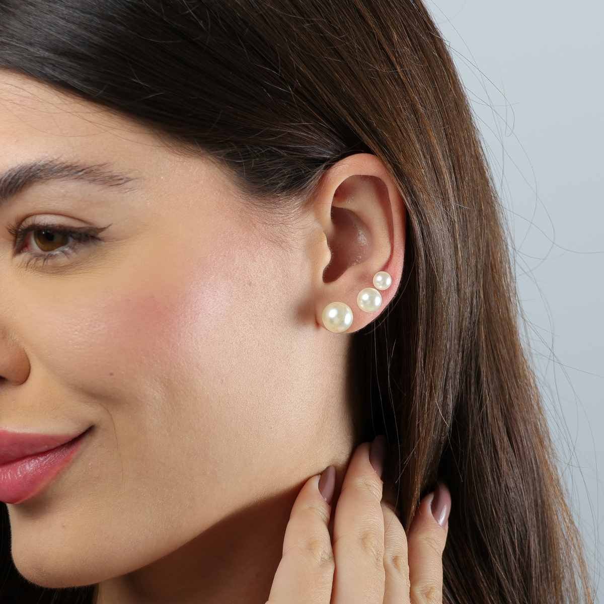 Kit Brincos Folheado a Ouro 18k Pérolas  Ouro 18k 2