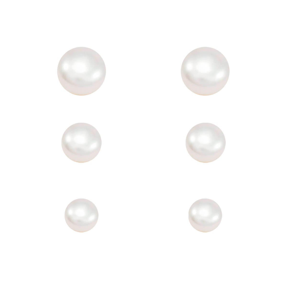 Kit Brincos Folheado a Ouro 18k Pérolas  Ouro 18k 4