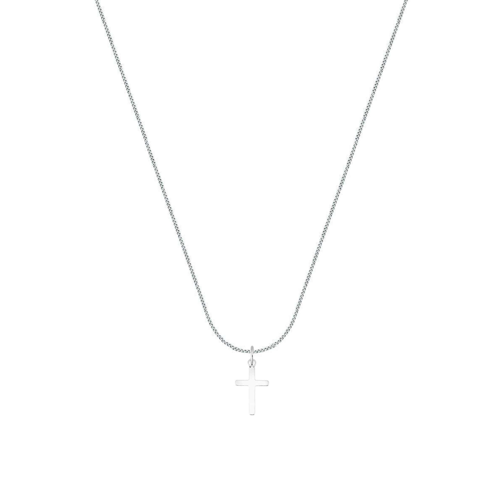 Colar Prata 925 Crucifixo Liso Prata 1