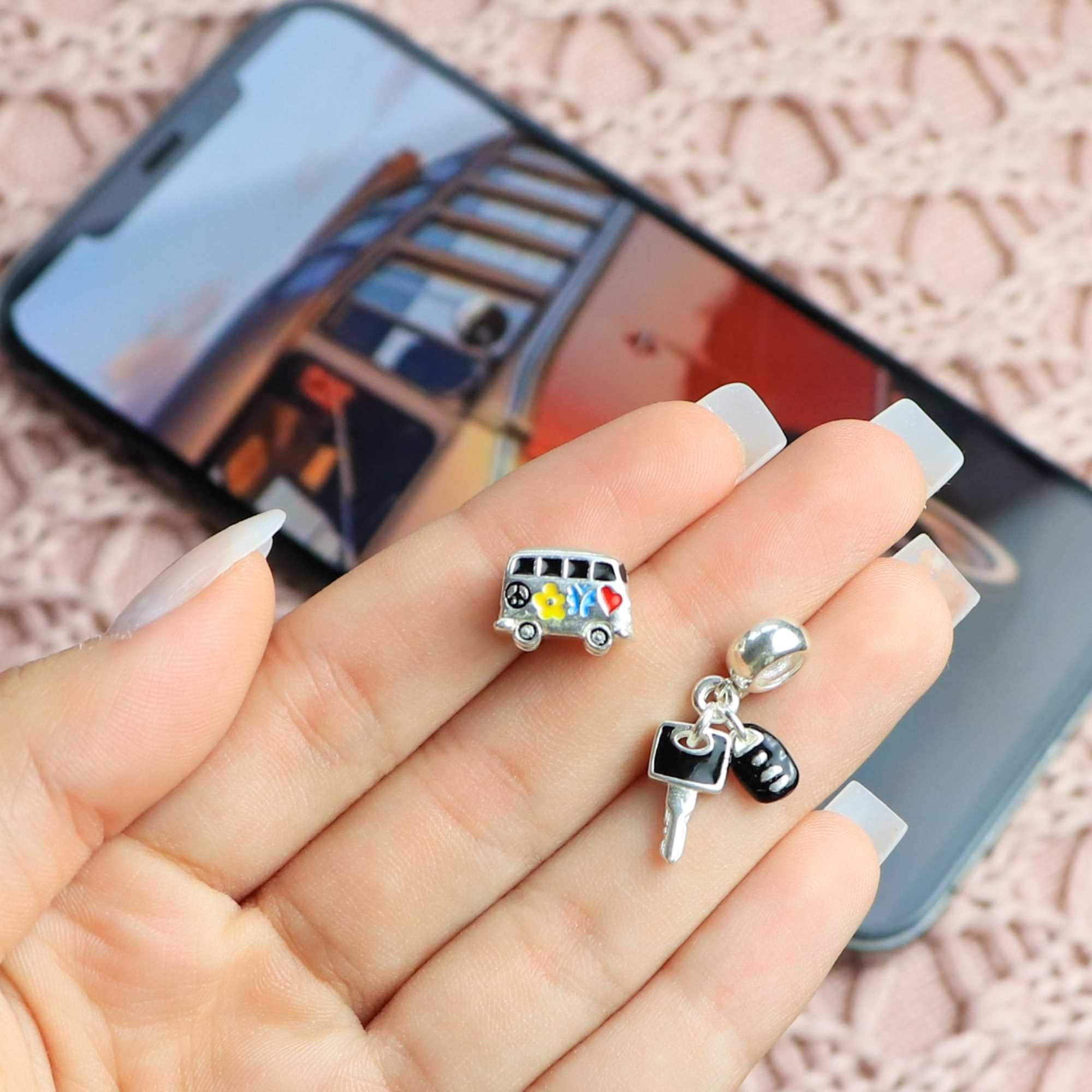 Berloque Prata 925 Chave de Carro Prata 5