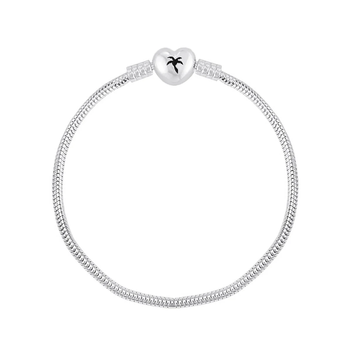 Pulseira Prata 925 para Berloque Coração ArtCoco Joias