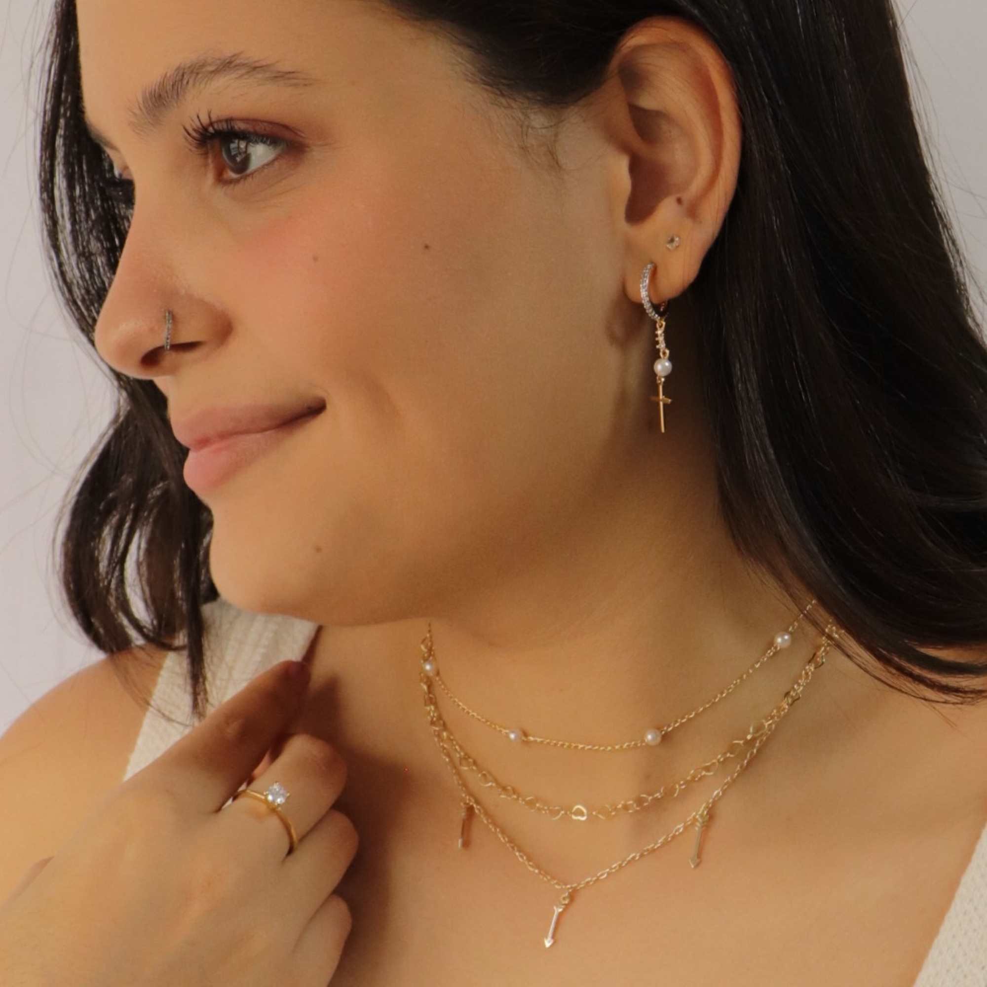 Choker Folheado a Ouro 18k Pérolas Espaçadas P Ouro 18k 4