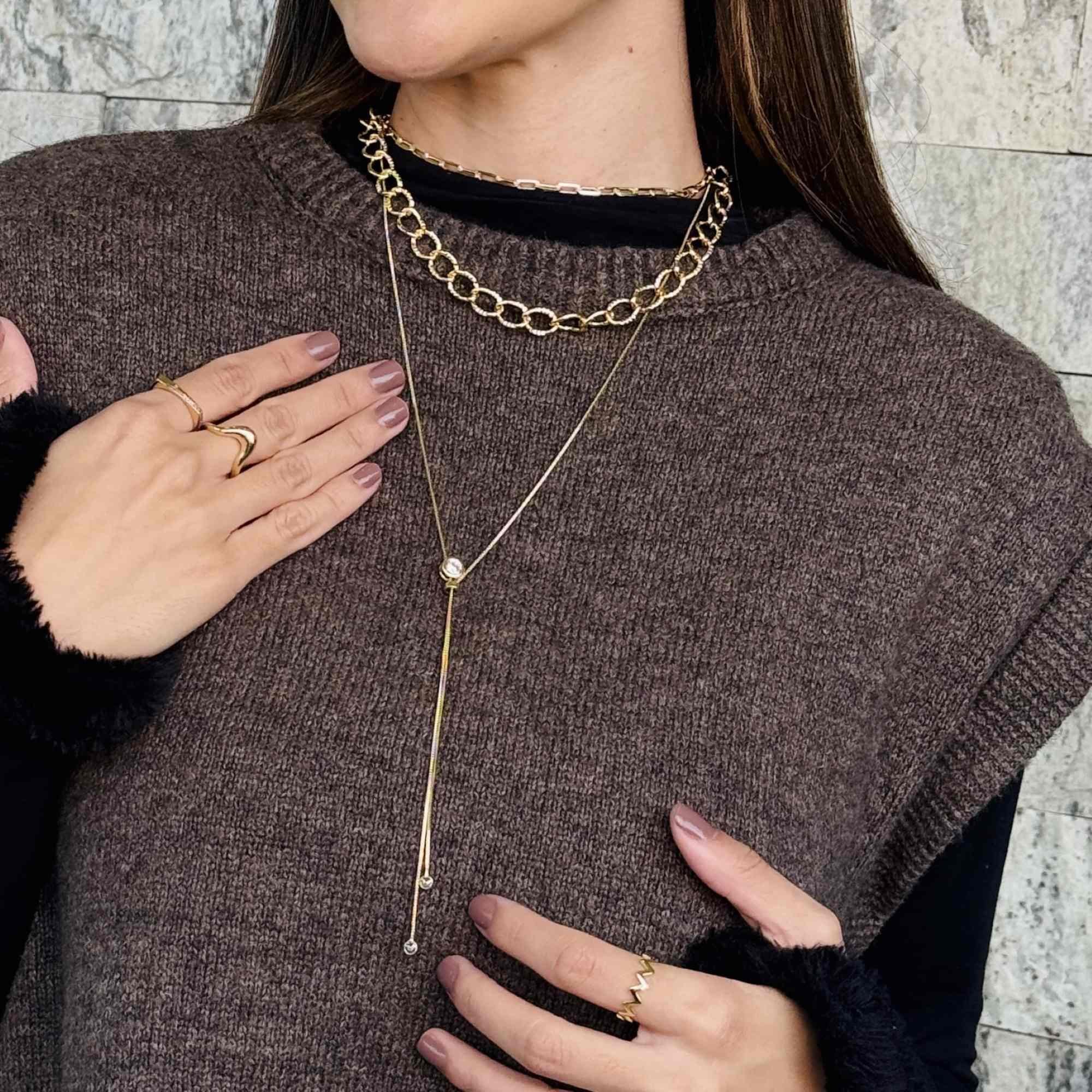 Choker Folheado a Ouro 18k Corrente Elo Groumet Ondulado Ouro 18k 4