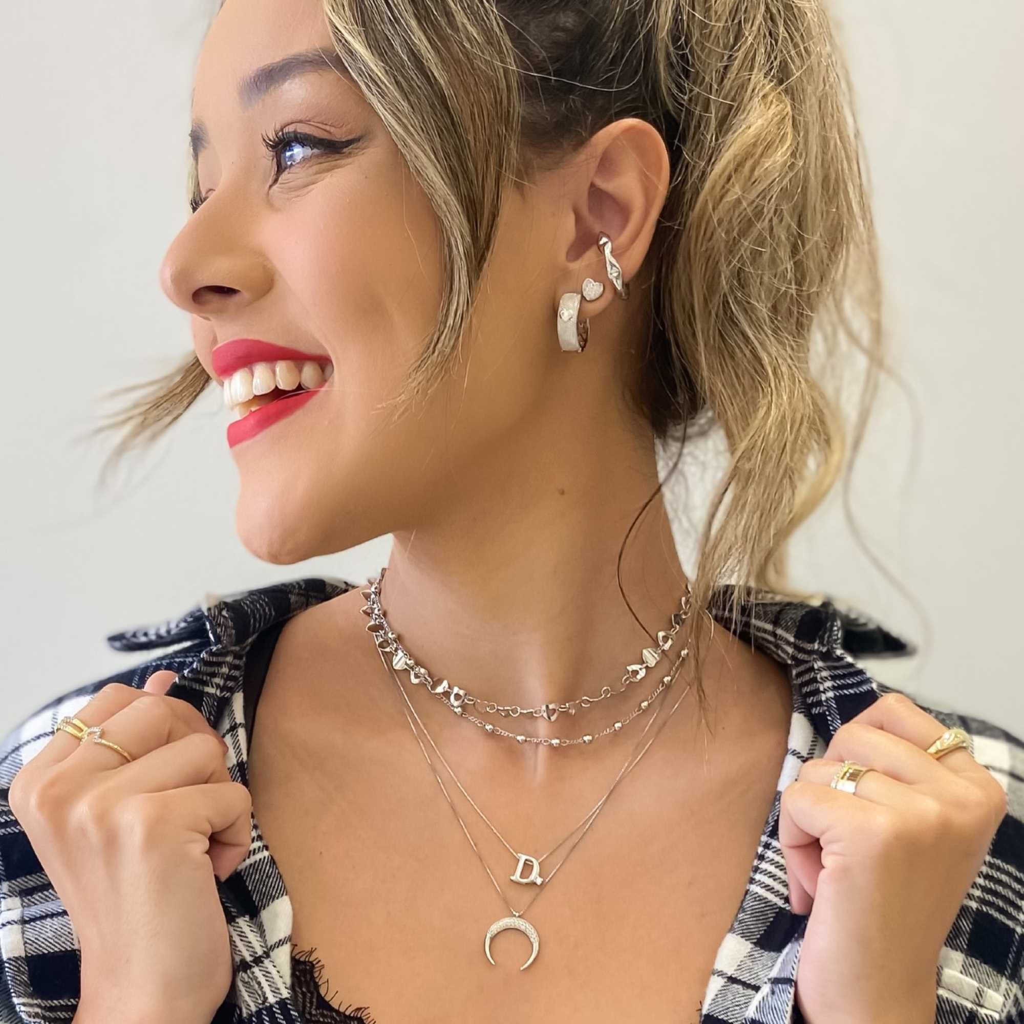 Choker Folheado a Ródio Bolinhas Pequenas Prata 5