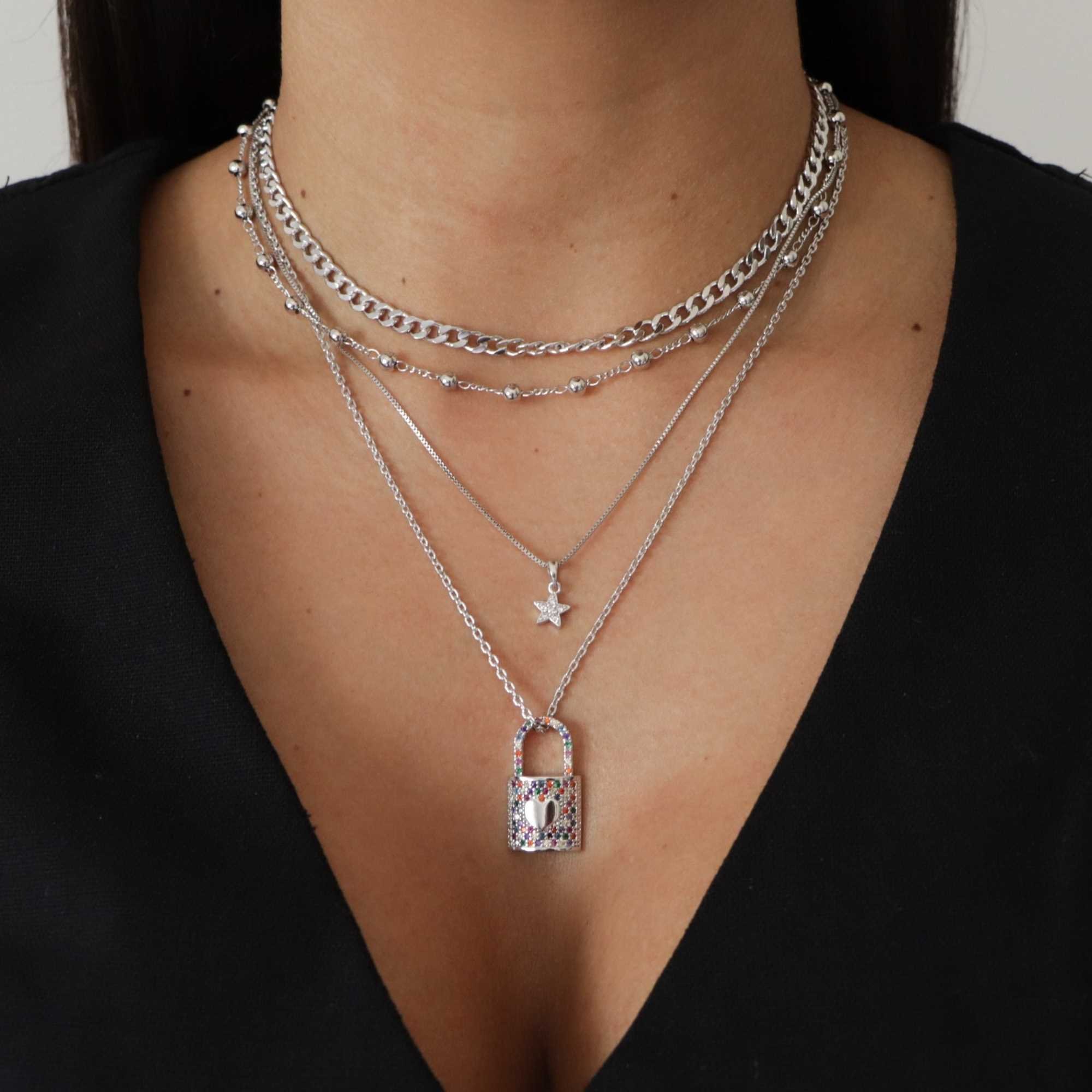 Choker Folheado a Ródio Bolinhas Pequenas Prata 6