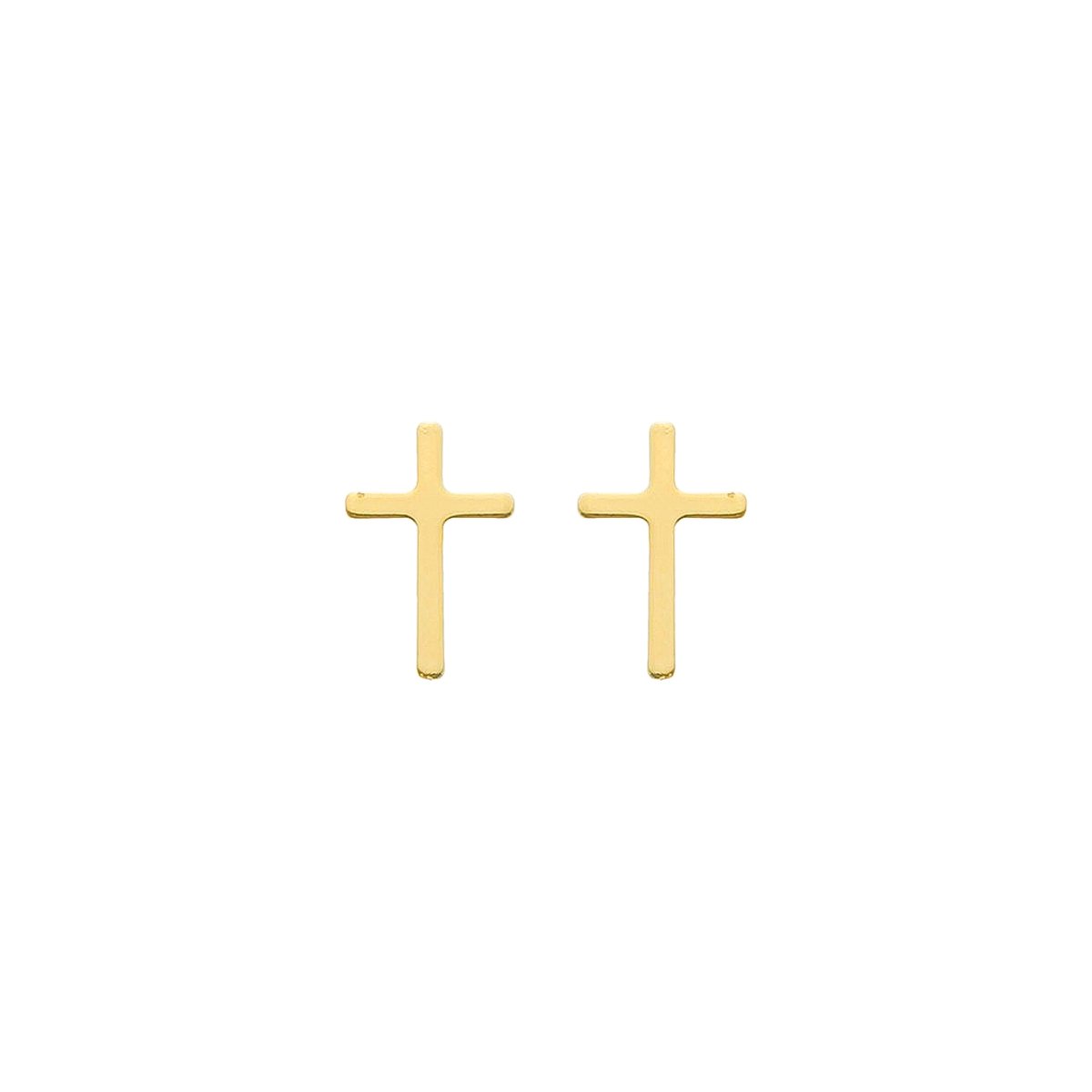 Brinco Folheado a Ouro 18k Segundo Furo Crucifixo P