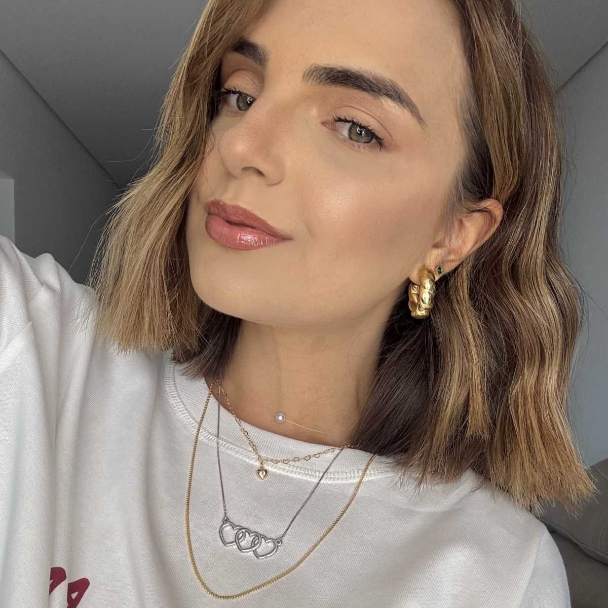 Choker Nylon Folheado a Ouro 18k Pingente Pérola Redonda Ouro 18k 3