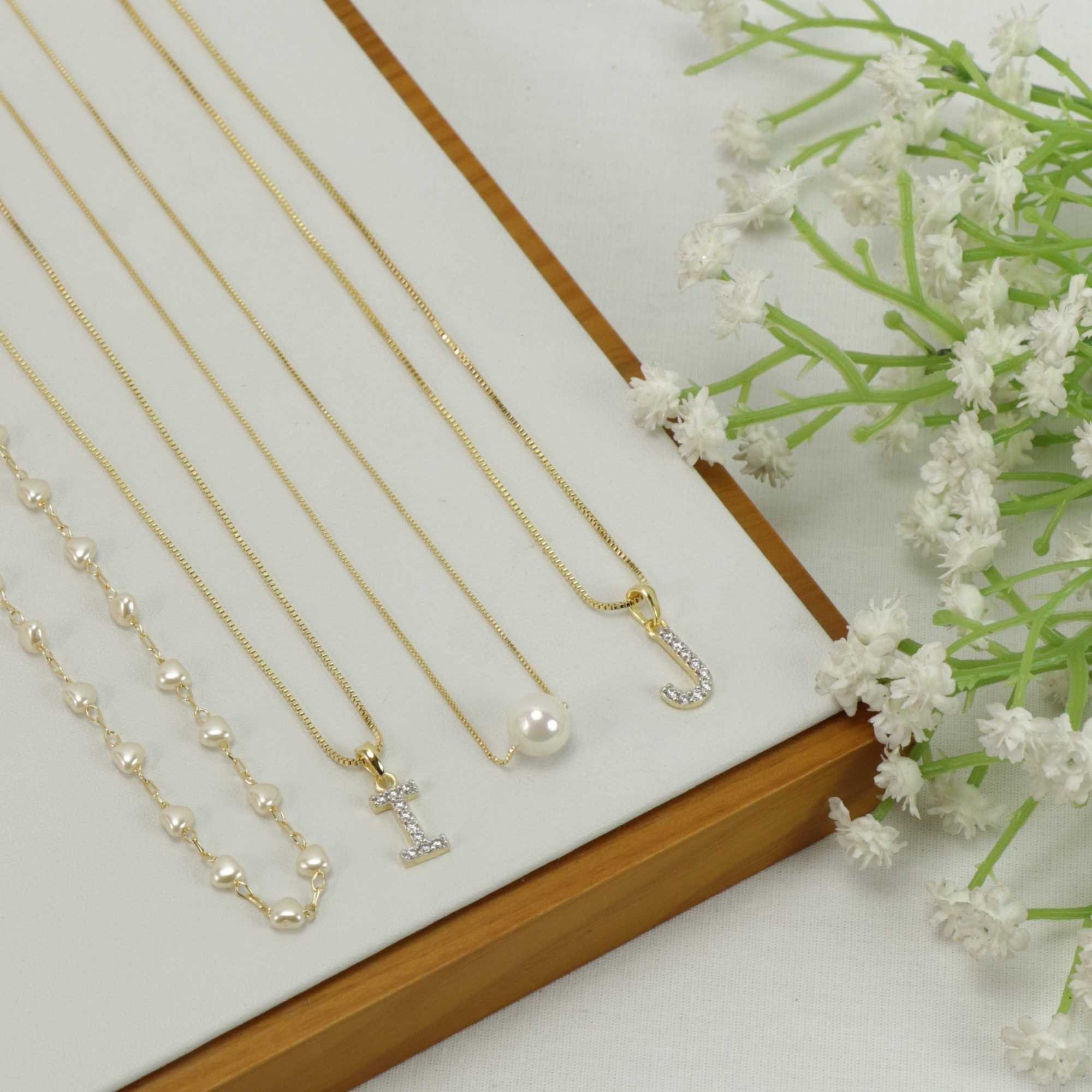 Colar Folheado a Ouro 18k Pérola 8mm Dourado 4