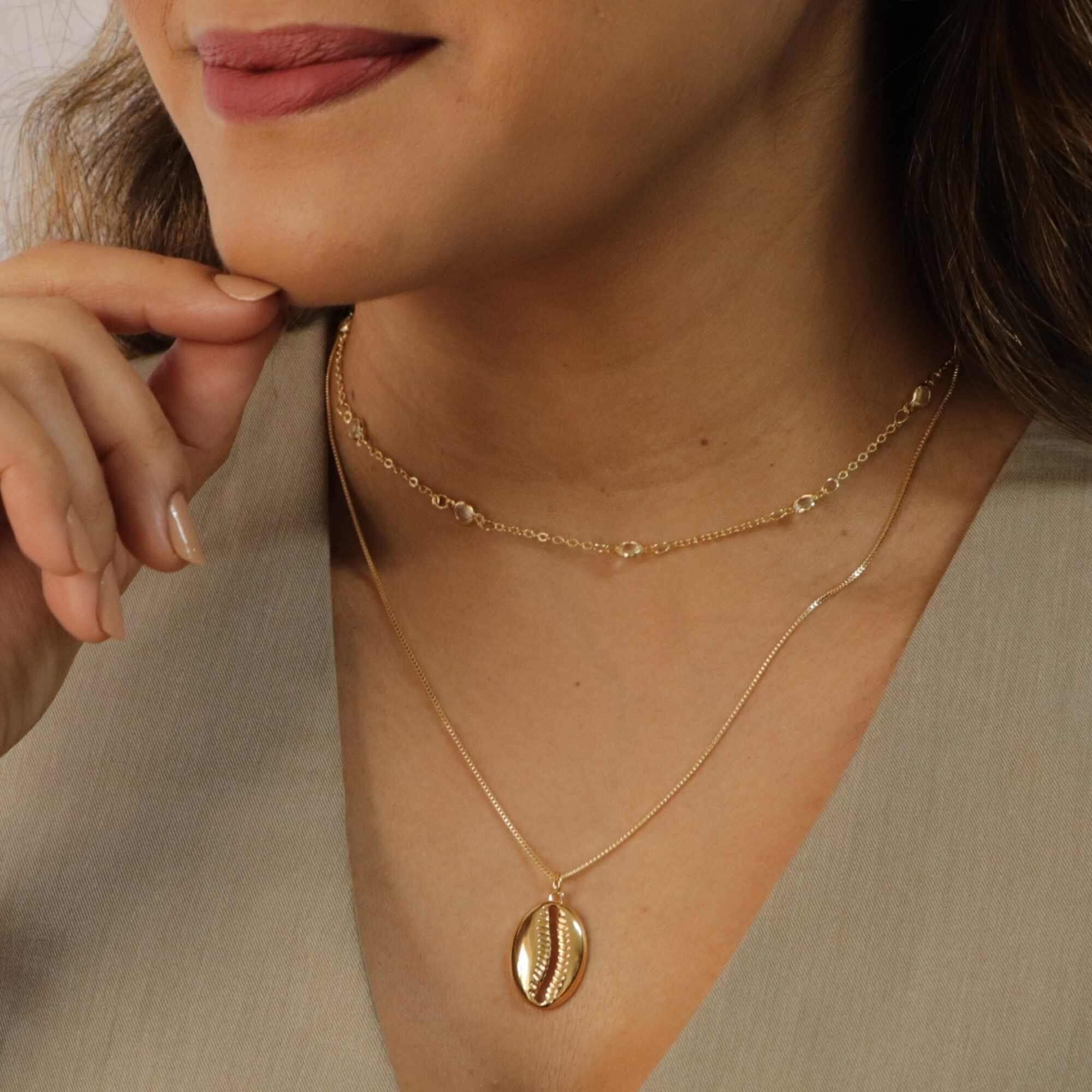 Choker Folheado a Ouro 18k Pontos de Luz Zircônia Elo Português P Ouro 18k 3