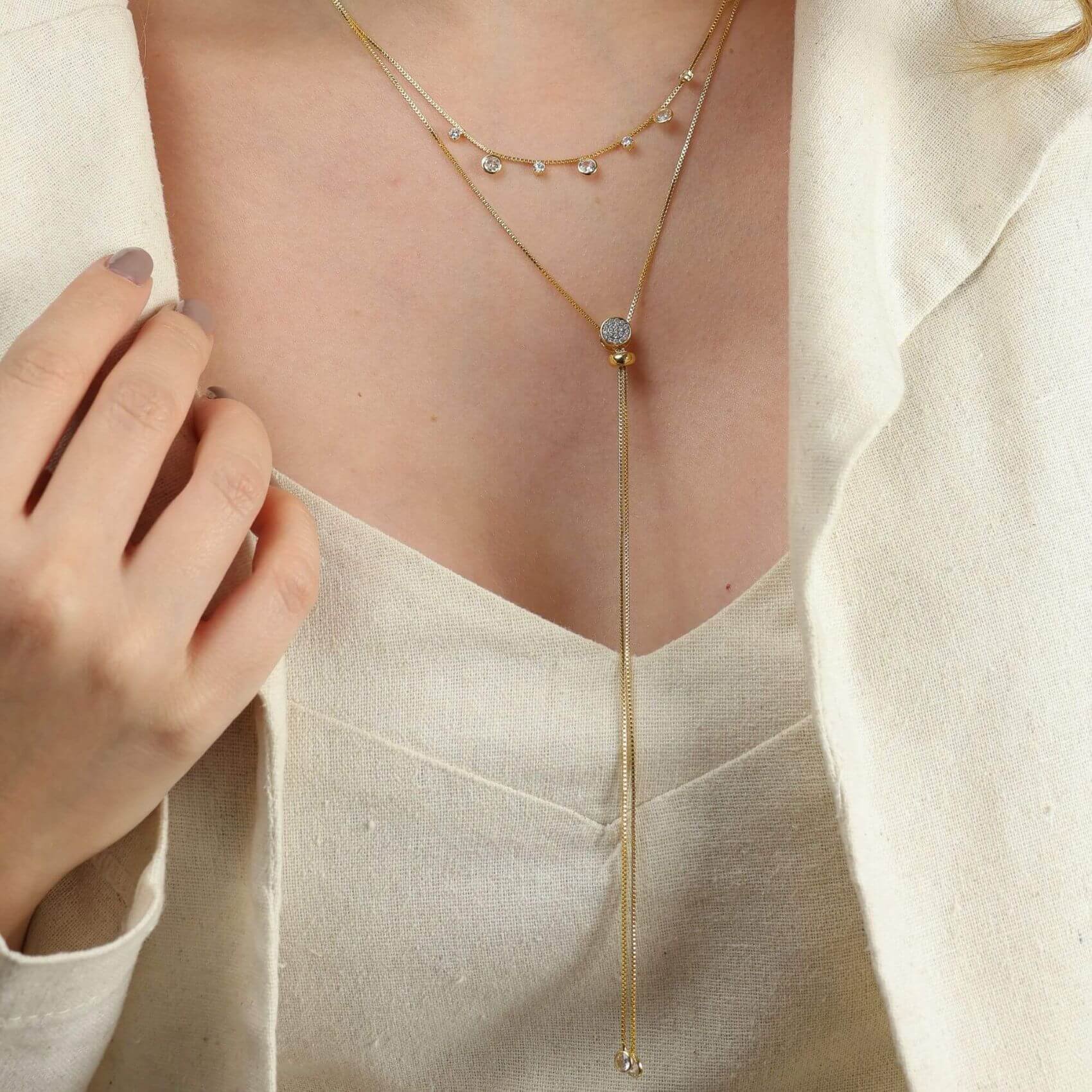 Colar Folheado a Ouro 18k Gravatinha Pingente Cravejado Ouro 18k 2