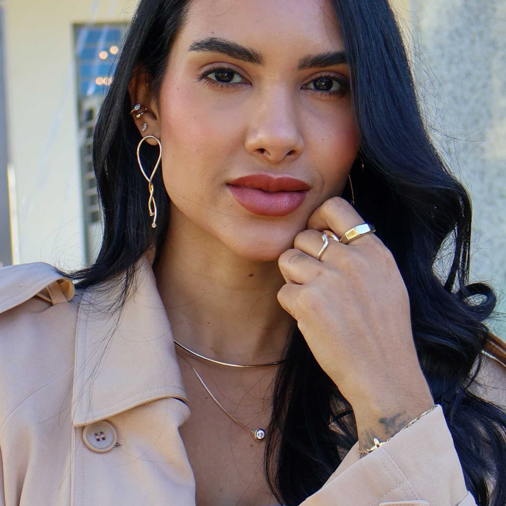 Choker Folheado a Ouro 18k Rígido Aro Liso Fino 2mm Ouro 18k 6