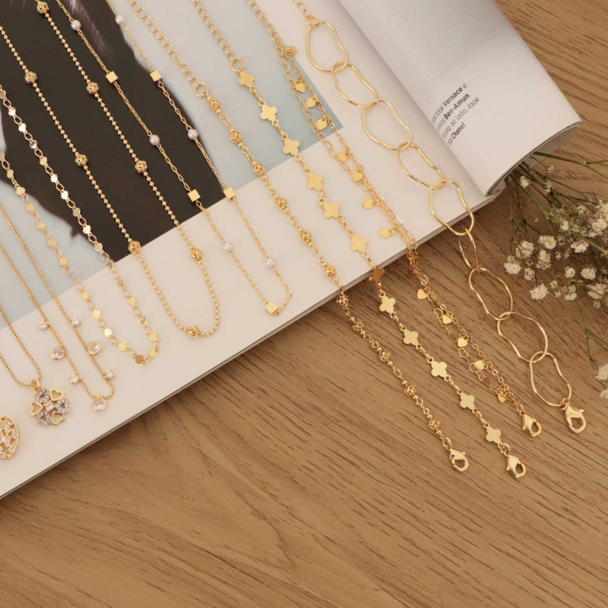 Pulseira Folheado a Ouro 18k Bolinhas e Esferas Ouro 18k 4