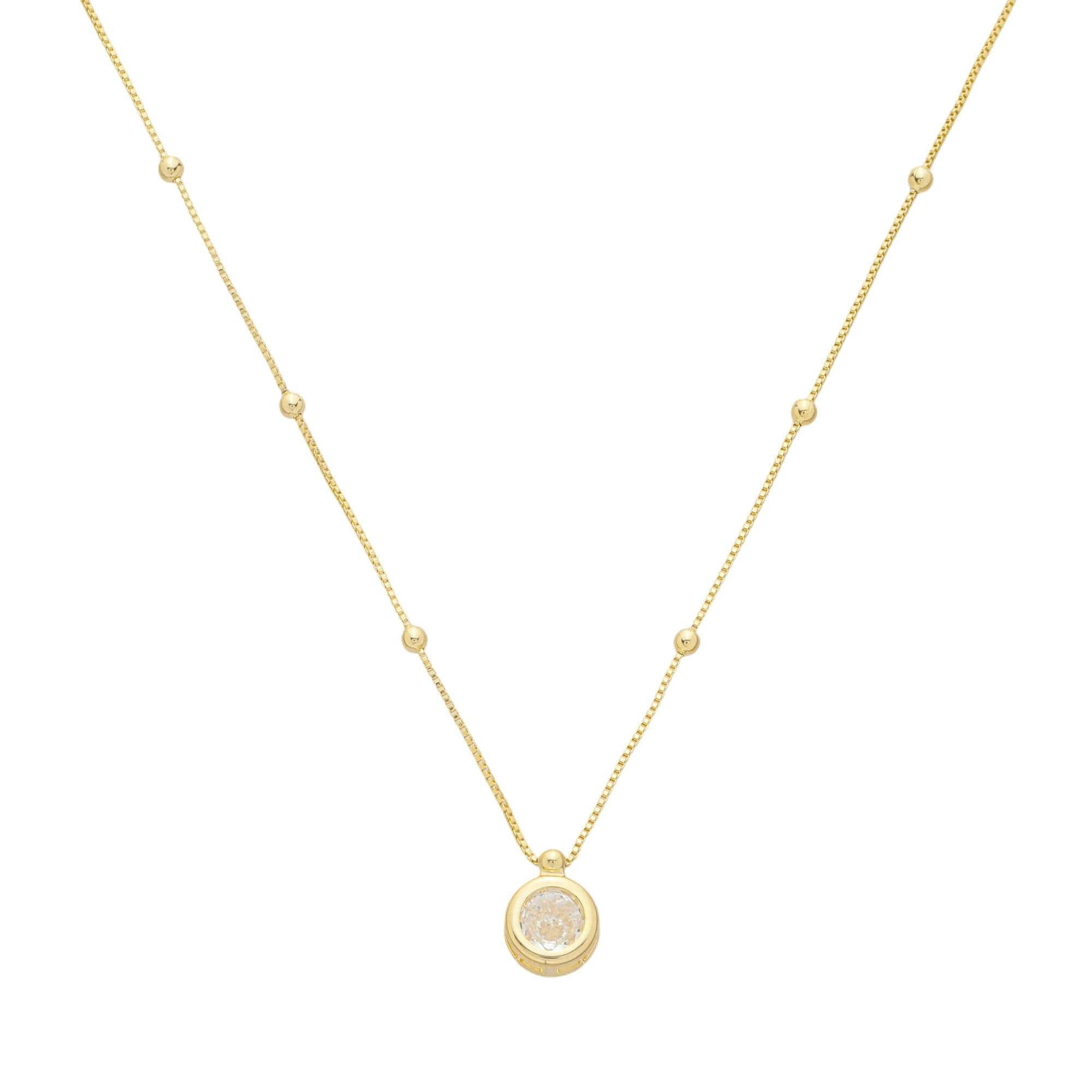 Colar Folheado a Ouro 18k Bolinhas e Ponto de Luz M