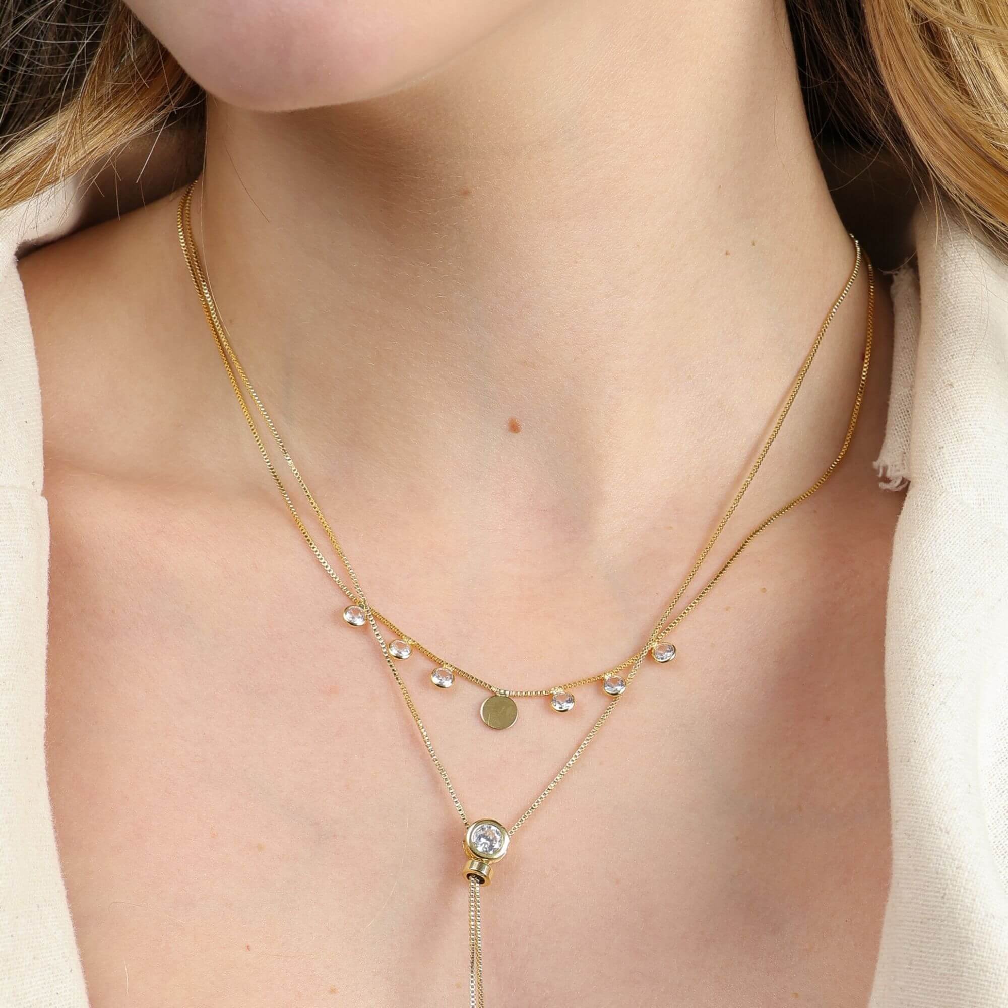Choker Folheado a Ouro 18k Zircônia Ponto de Luz e Medalha Ouro 18k 2
