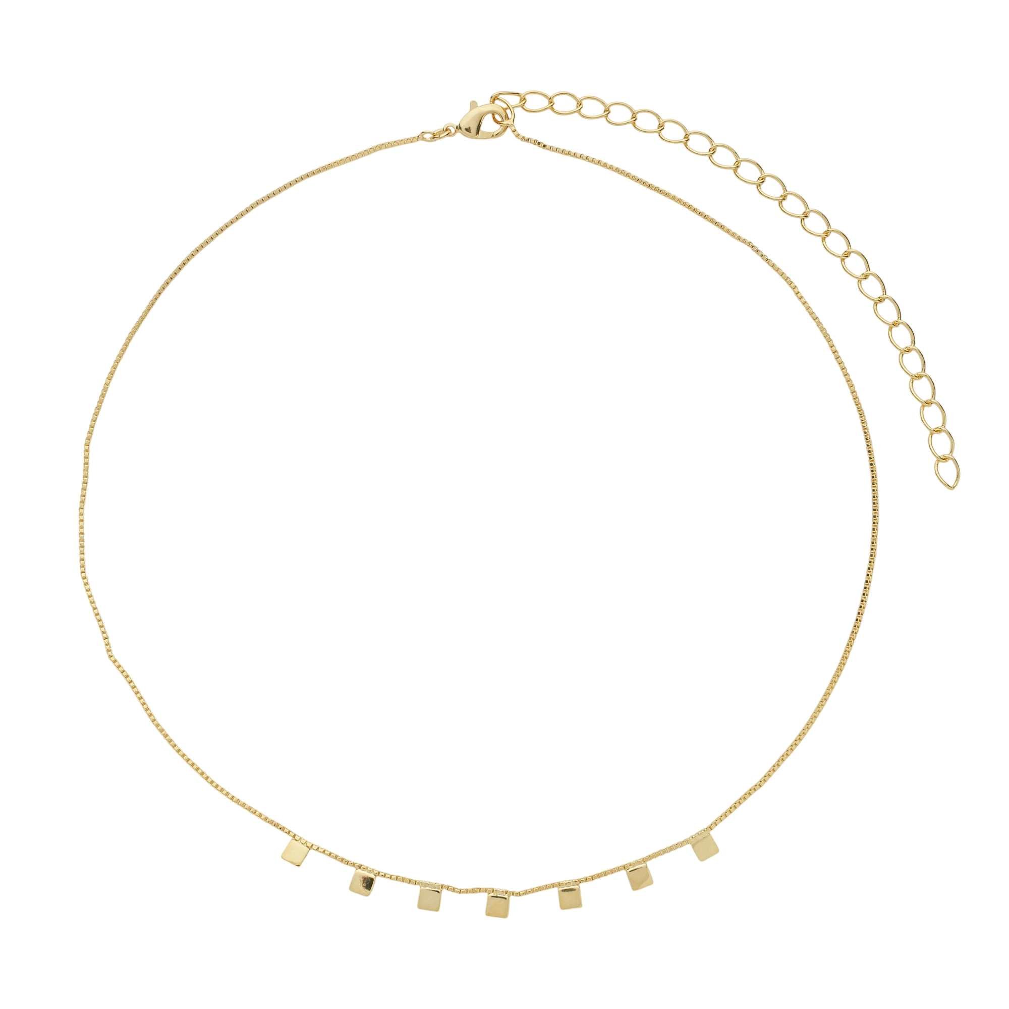 Choker Folheado a Ouro 18k Quadrado Liso P Ouro 18k 1