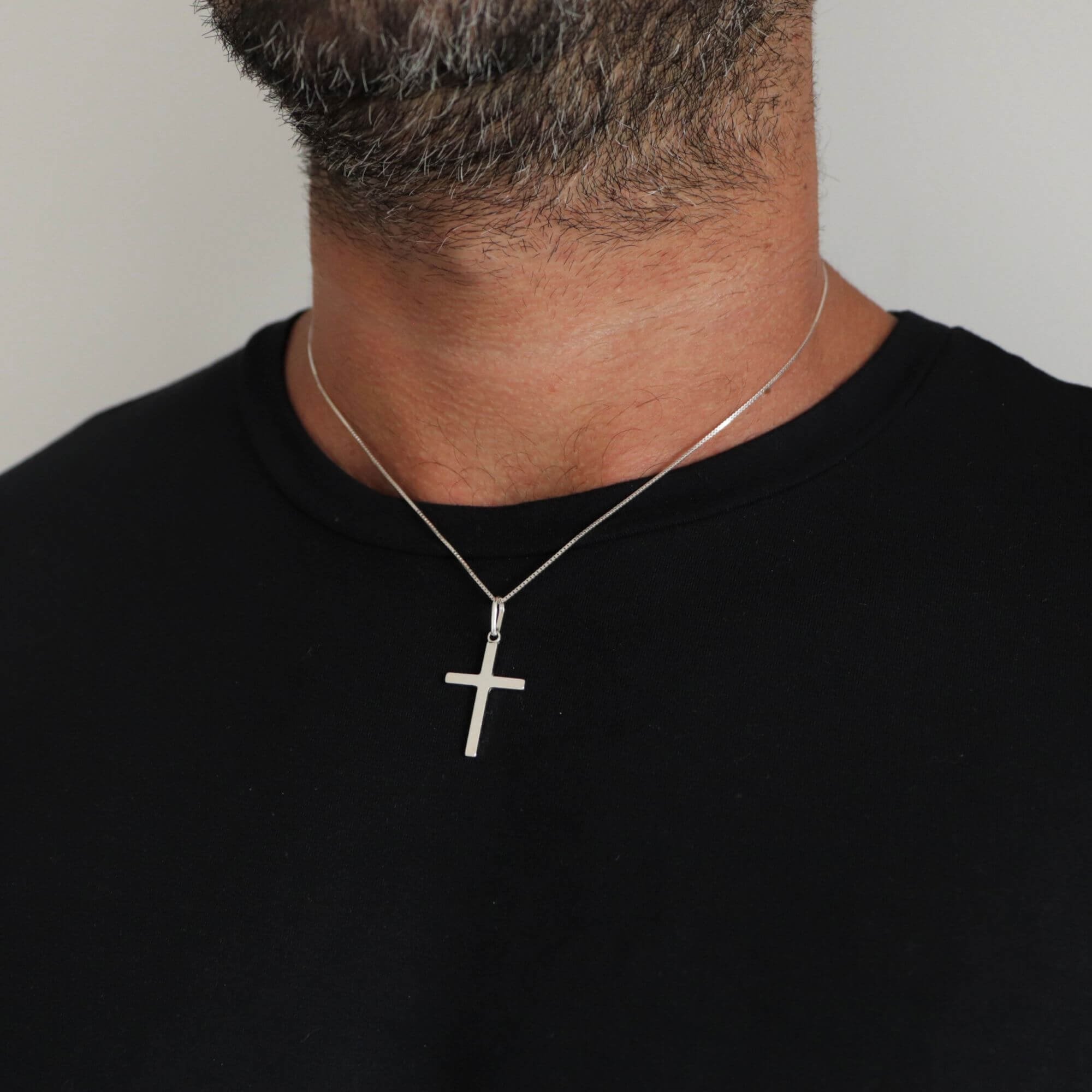 Colar Prata 925 Pingente Crucifixo Liso G Prata 4