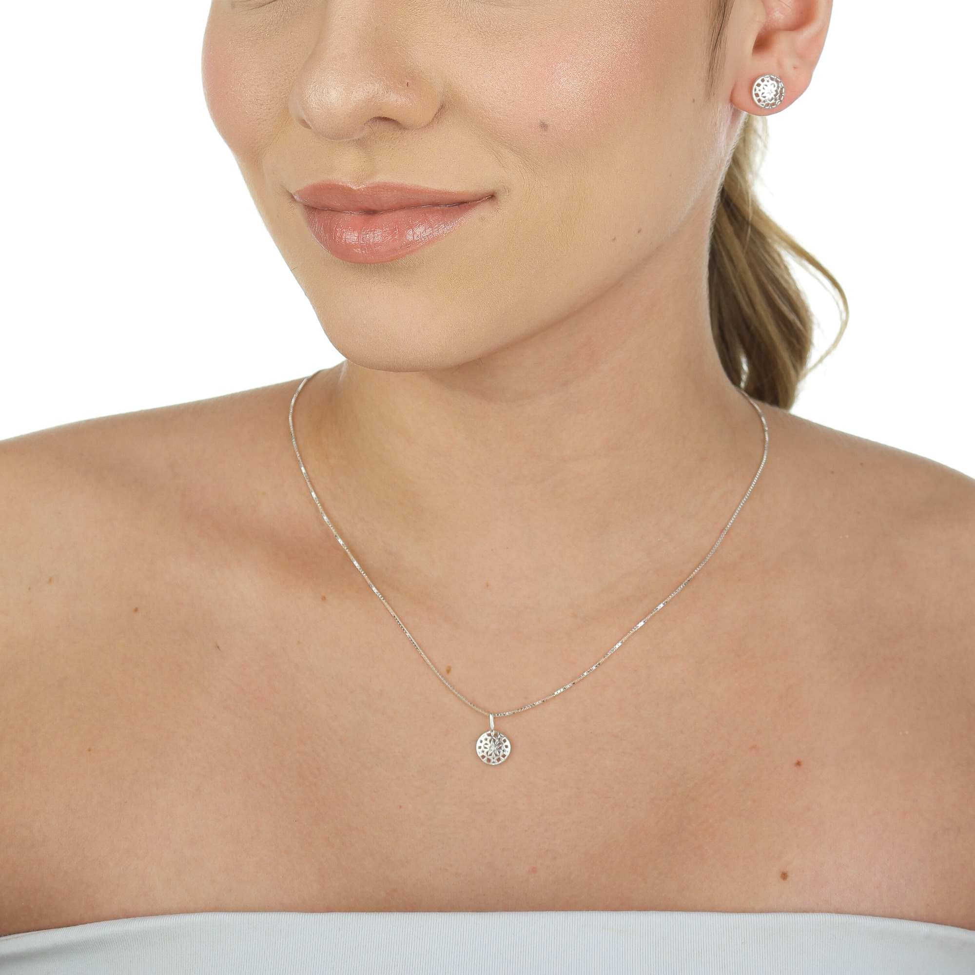 Conjunto Prata 925 Pingente Estrelas Vazadas Prata 925 2