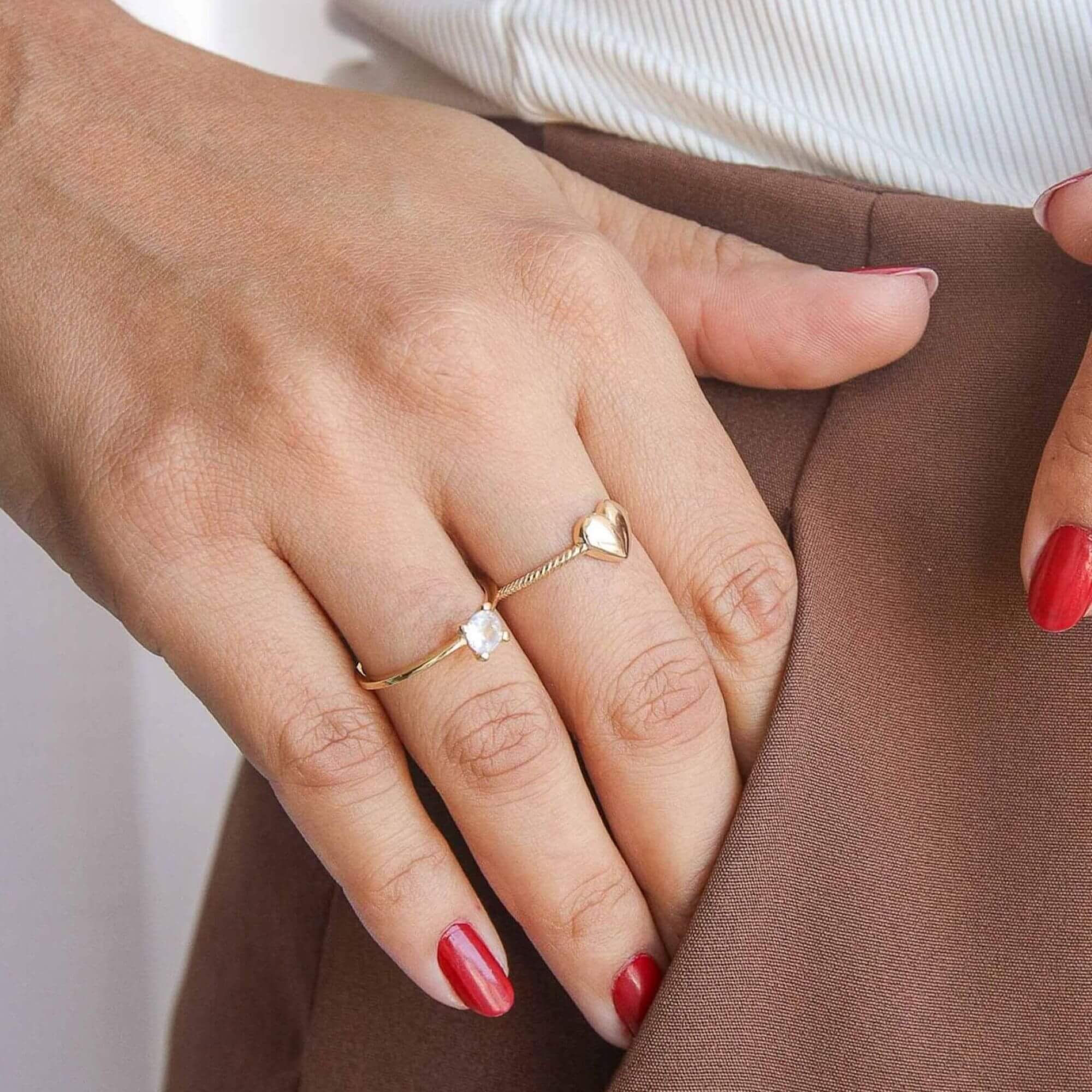 Anel Folheado a Ouro 18k Solitário Fino Pedra Zircônia Redonda G Ouro 18k 2