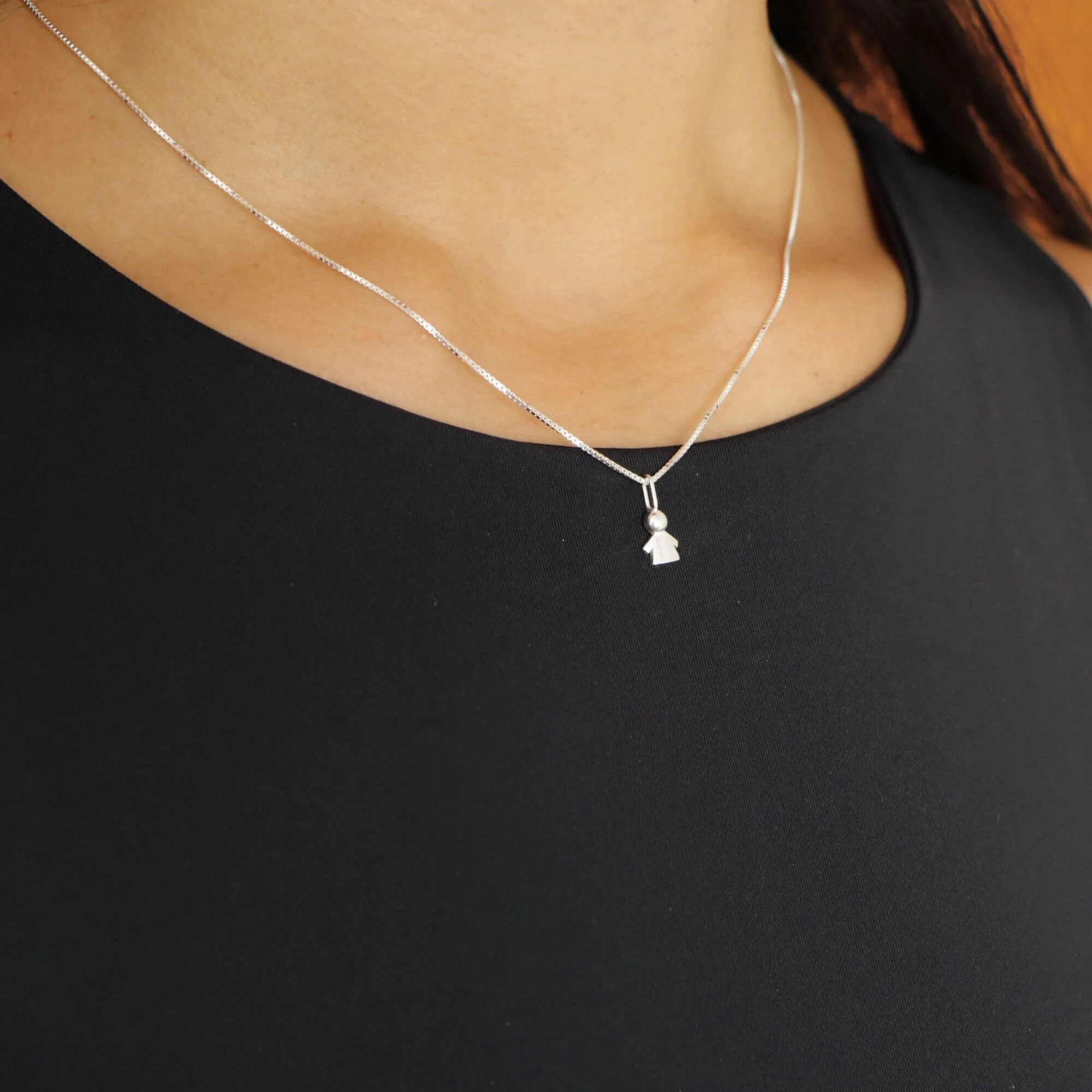 Colar Prata 925 Pingente Filha Lisa PP Prata 4