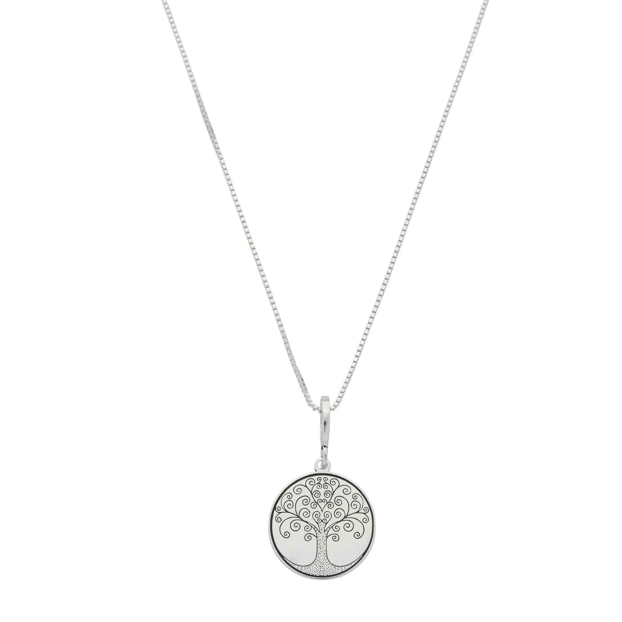 Colar Prata 925 Medalha Árvore da Vida Detalhes G