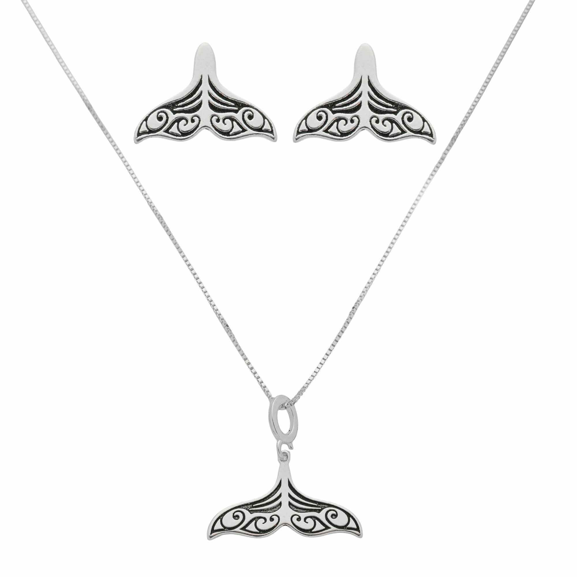 Conjunto Prata 925 Rabo de Baleia Detalhes M
