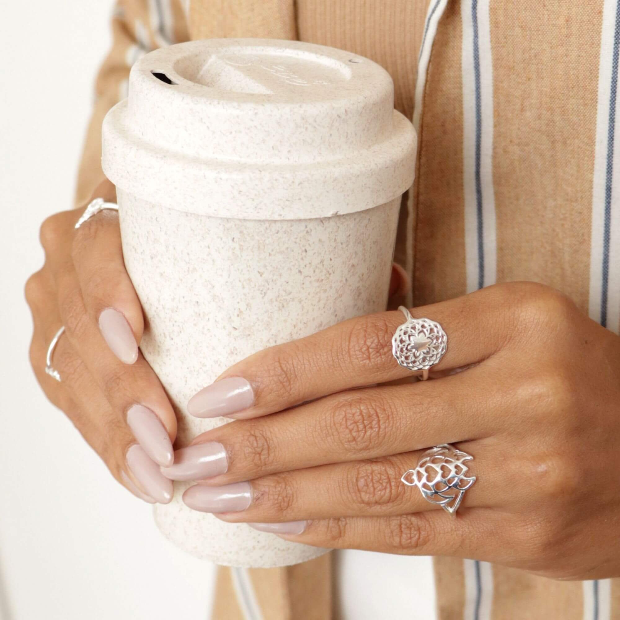 Anel Prata 925 Mandala Detalhes Vazados Prata 925 4