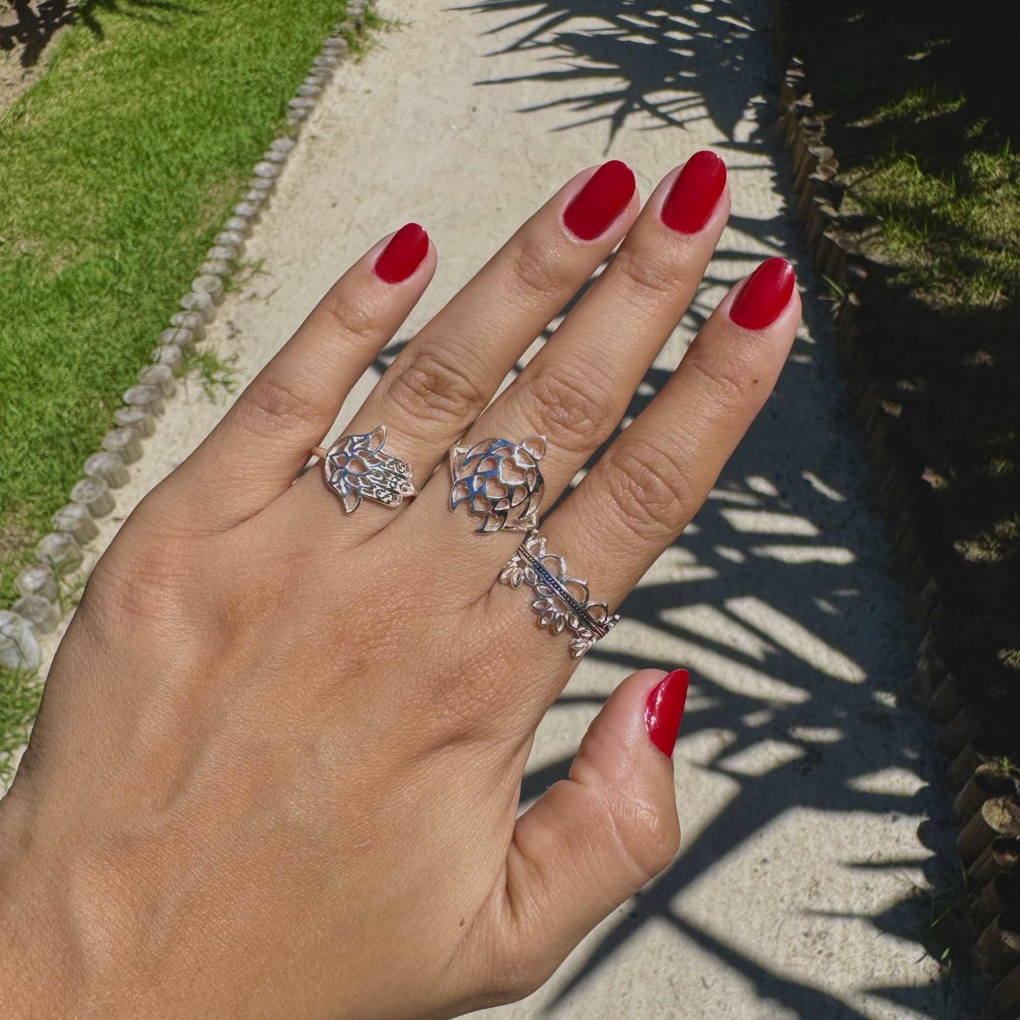 Anel Prata 925 Tartaruga e Detalhes Corações Prata 925 6